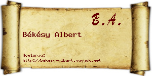 Békésy Albert névjegykártya