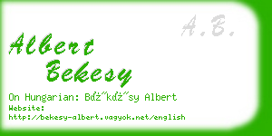 albert bekesy business card